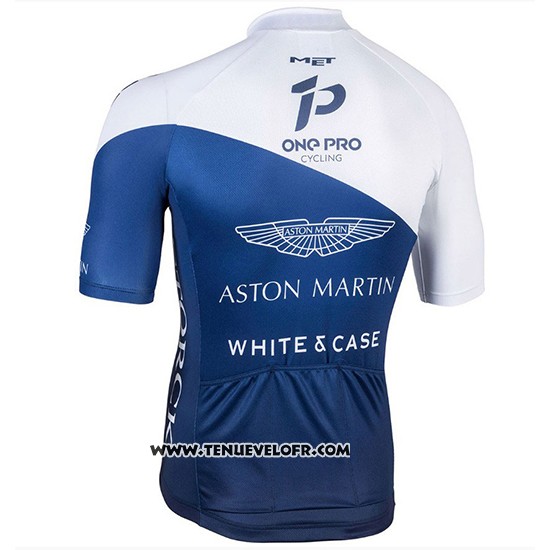 2018 Maillot Ciclismo One Pro Blanc et Fonce Bleu Manches Courtes et Cuissard